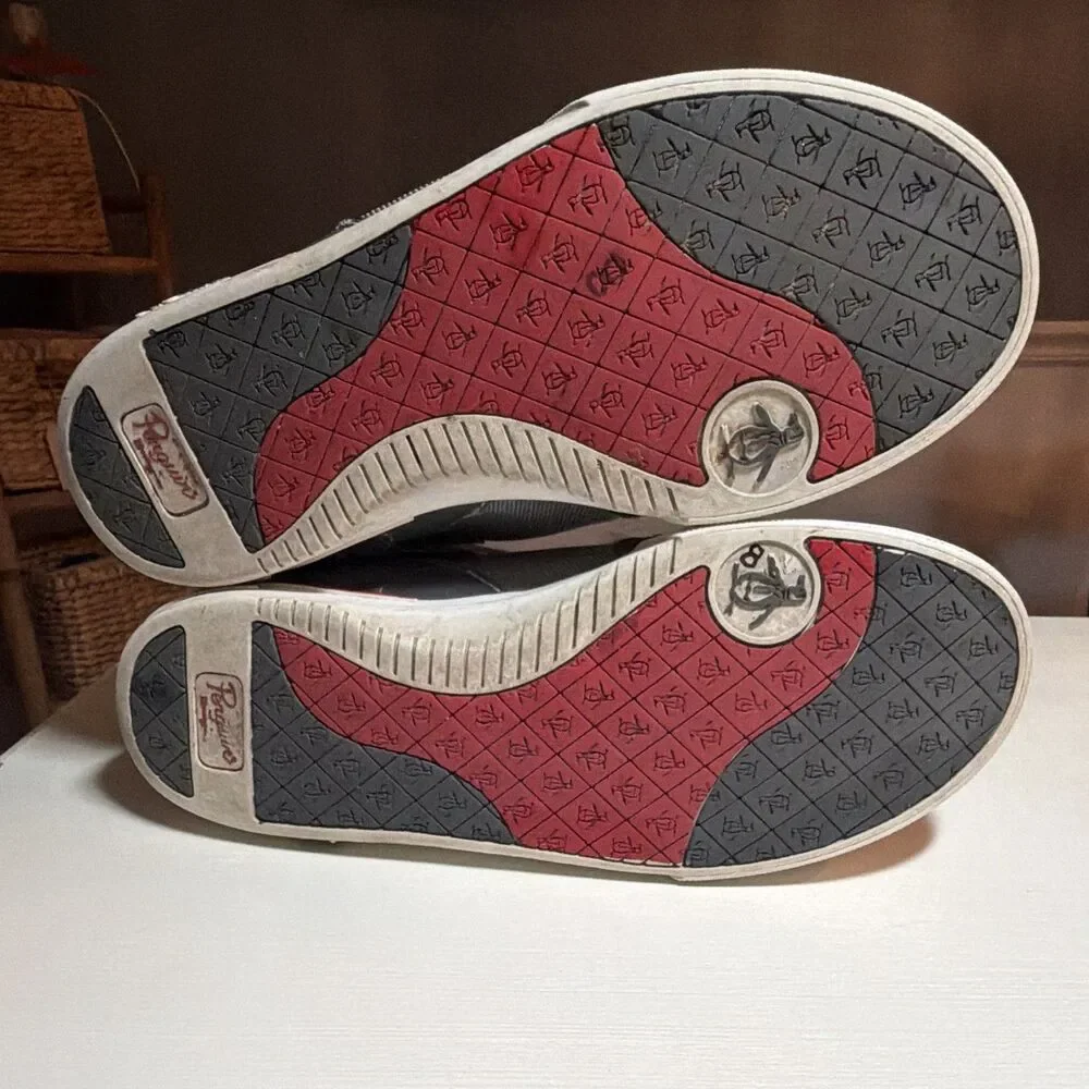Original Penguin Moby Hi Men's High Top Sneakers Gray Red Leather Mesh Size 10.5
